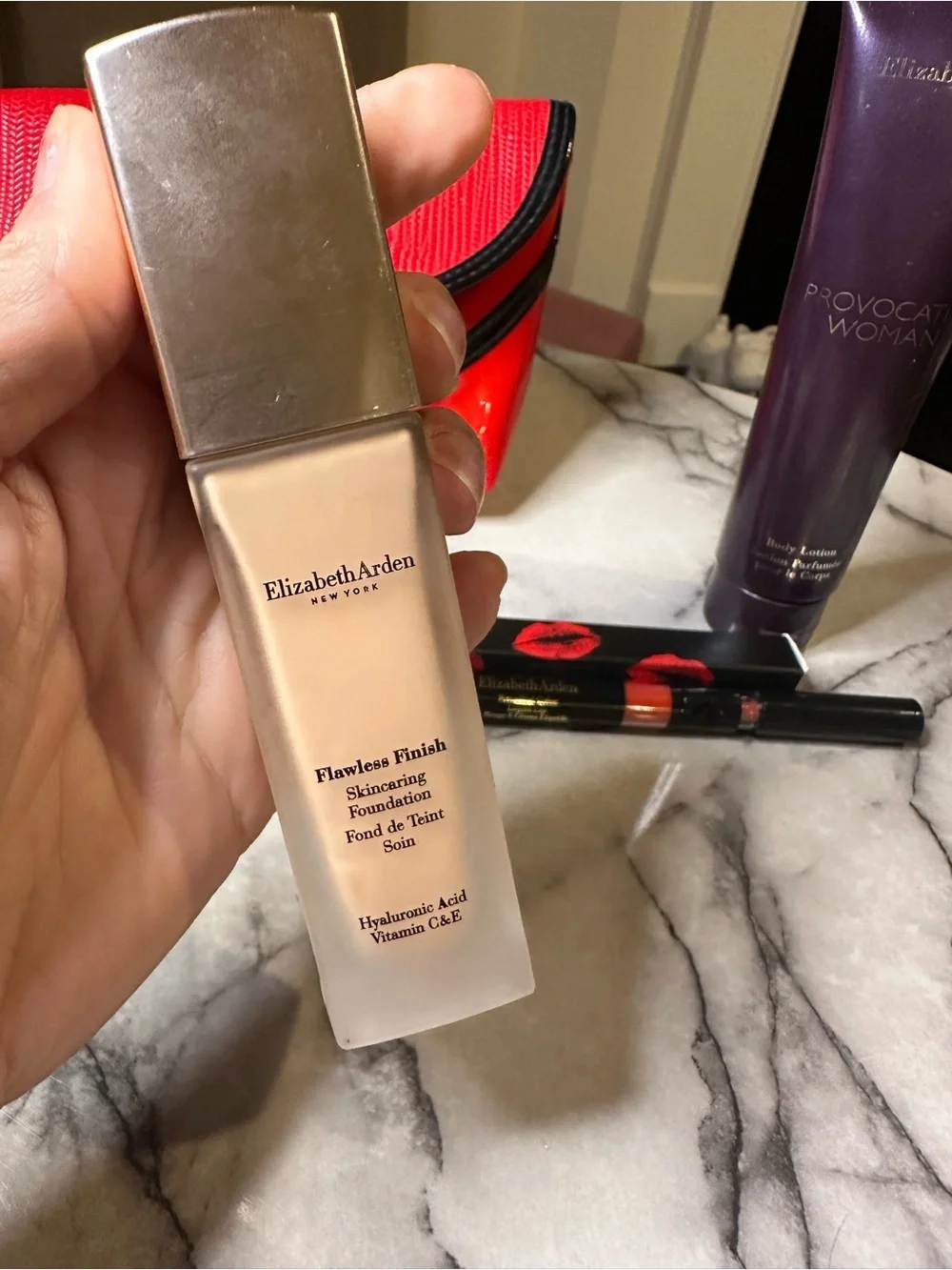 Elizabeth Arden Makeup & Fragrance Set with Red Clutch makeup  Bag